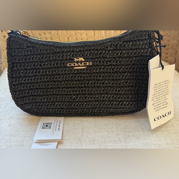 Coach Black Crochet Bag with Gold Chain - Picture 4 of 8